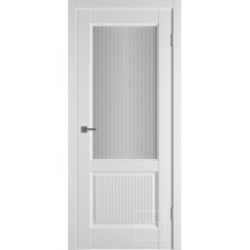 Дверь межкомнатная ВФД Элегант 2ВР Эмалекс белый, стекло Сатин Арт